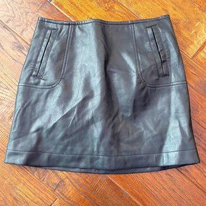 Black Faux Leather Side Zip Mini Skirt
